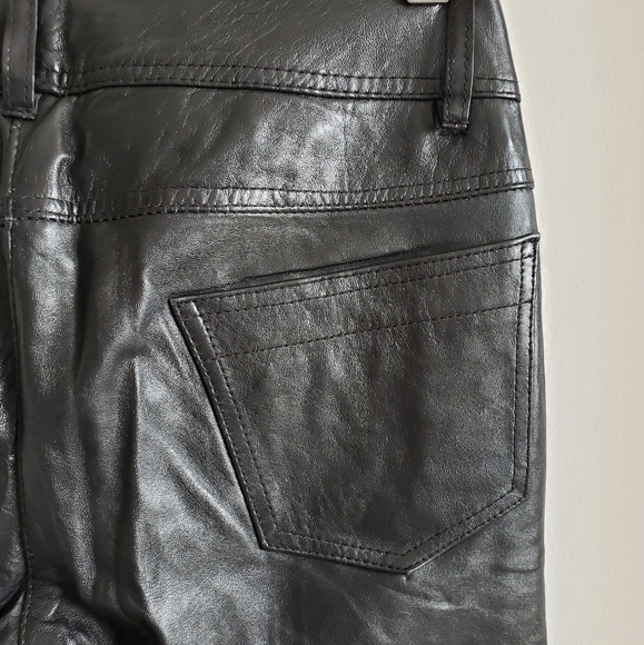 Promod Vintage Leather Slim fit Straight Leg Trouser Pants Super Soft W-Size 30 - Picture 5 of 8
